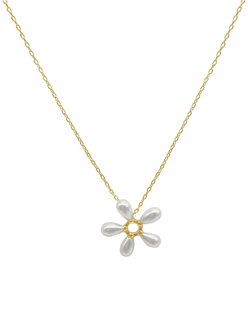 Adornia 14k Plated Floral Pendant Necklace In Gold