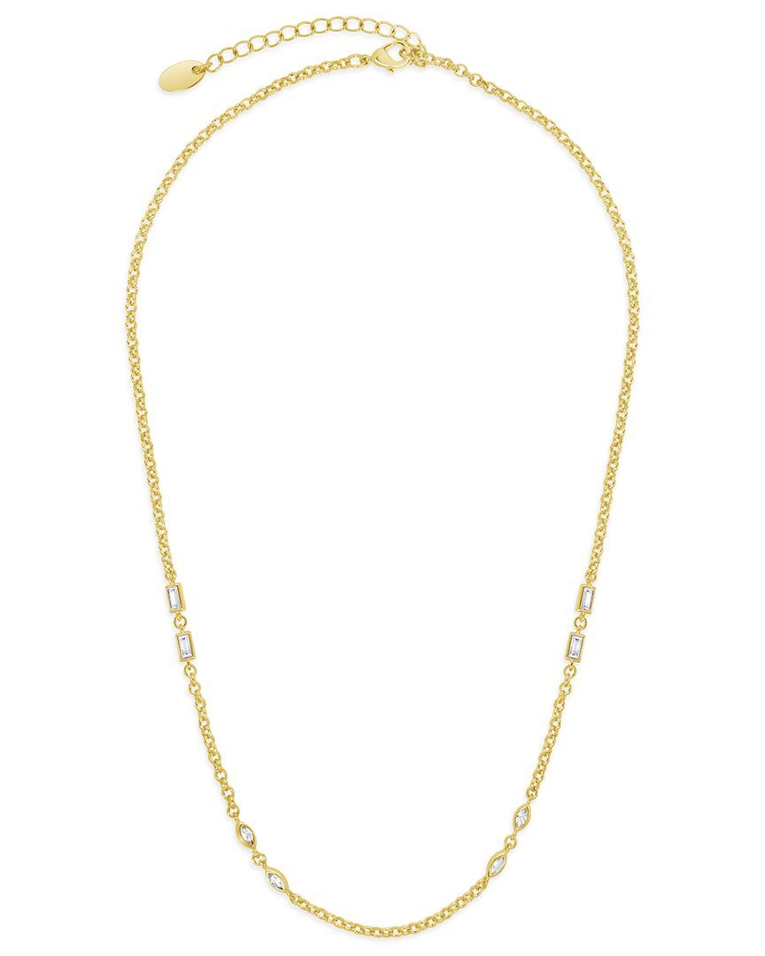 Sterling Forever 14k Plated Cz Marceline Chain Necklace