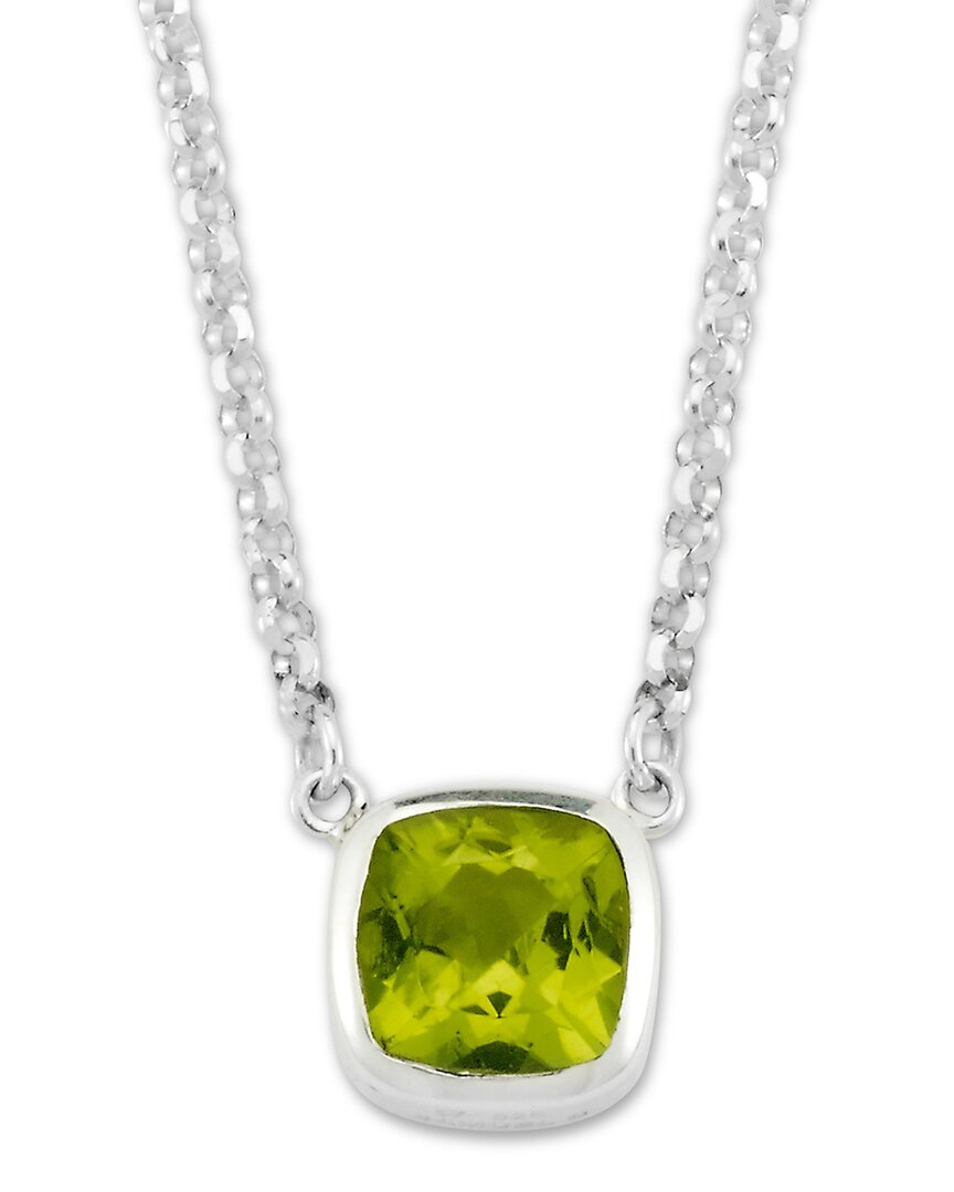 Samuel B. Silver Peridot Solitaire Necklace