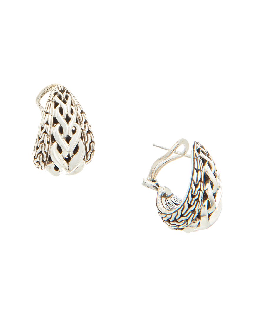 John Hardy Surf Silver Buddha Belly Earrings In Metallic