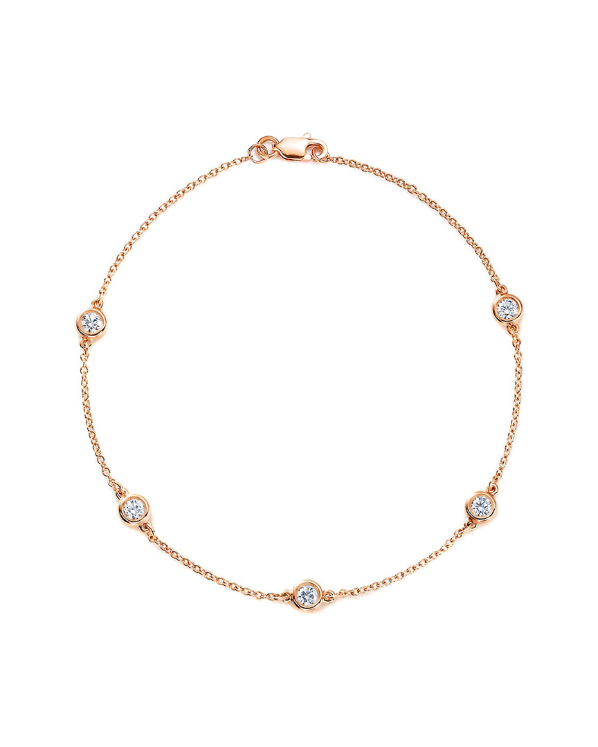 Suzy Levian 14k Rose Gold 0.75 Ct. Tw. Diamond Station Bracelet