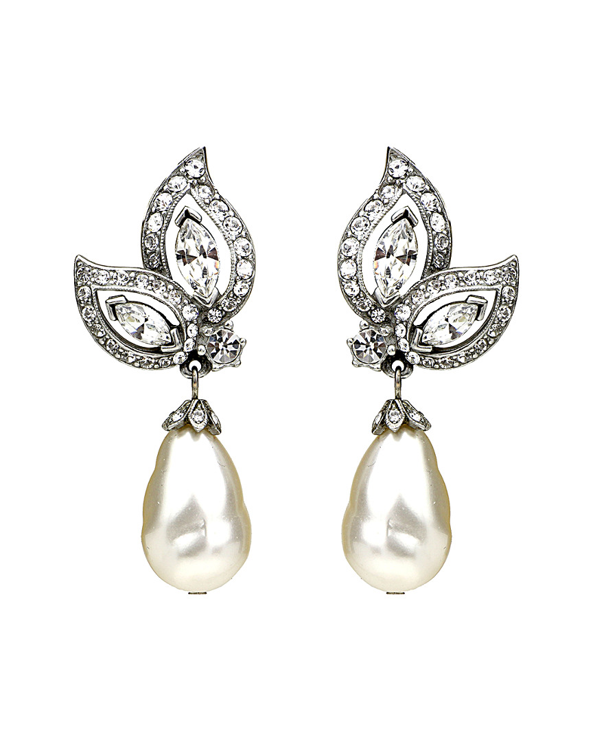 Ben-amun Silver Plated Crystal Drop Earrings In Multi
