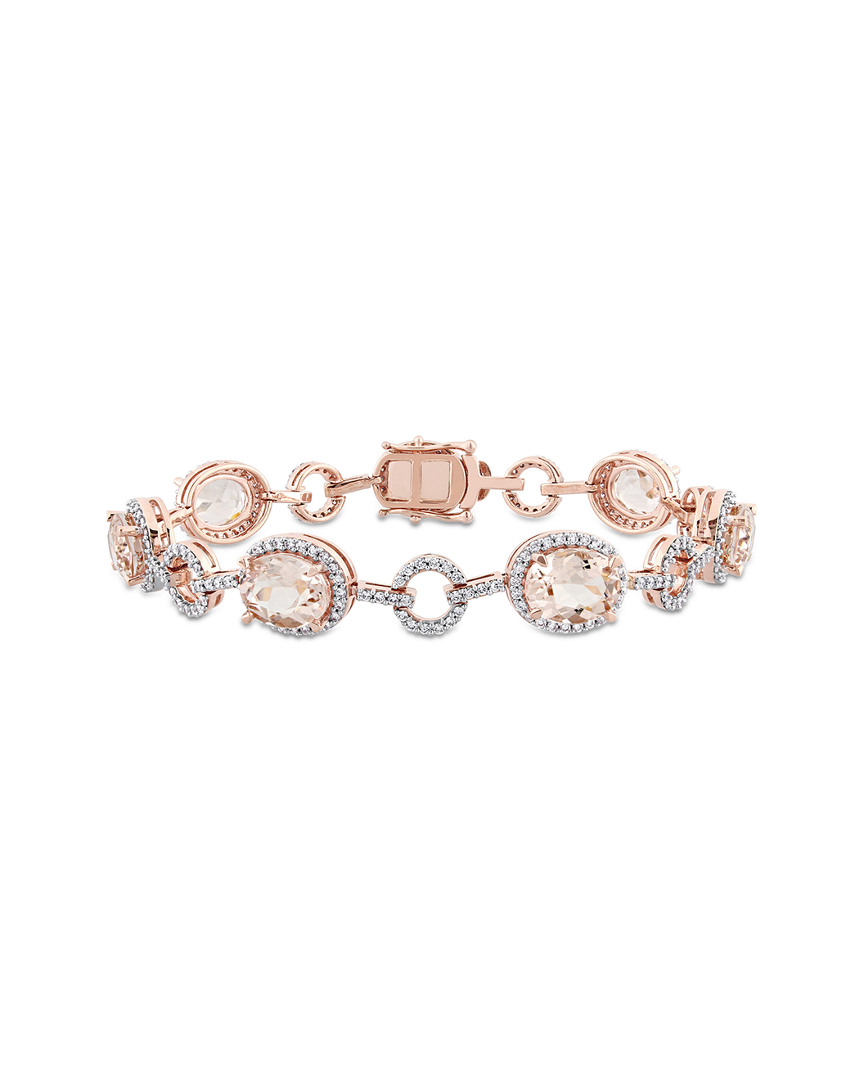 Diamond Select Cuts 14k Rose Gold 13.30 Ct. Tw. Diamond & Morganite Bracelet