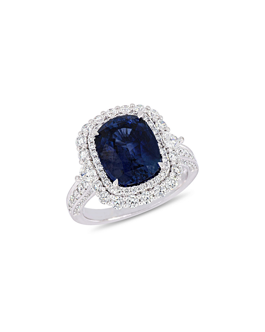 Diamond Select Cuts 14k 7.66 Ct. Tw. Diamond & Blue Sapphire Ring