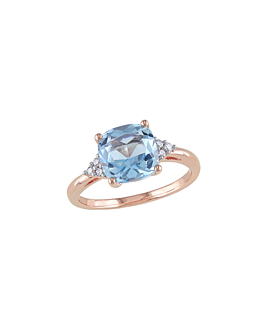 Rina Limor 10k Rose Gold 2.56 Ct. Tw. Diamond & Sky Blue Topaz Ring
