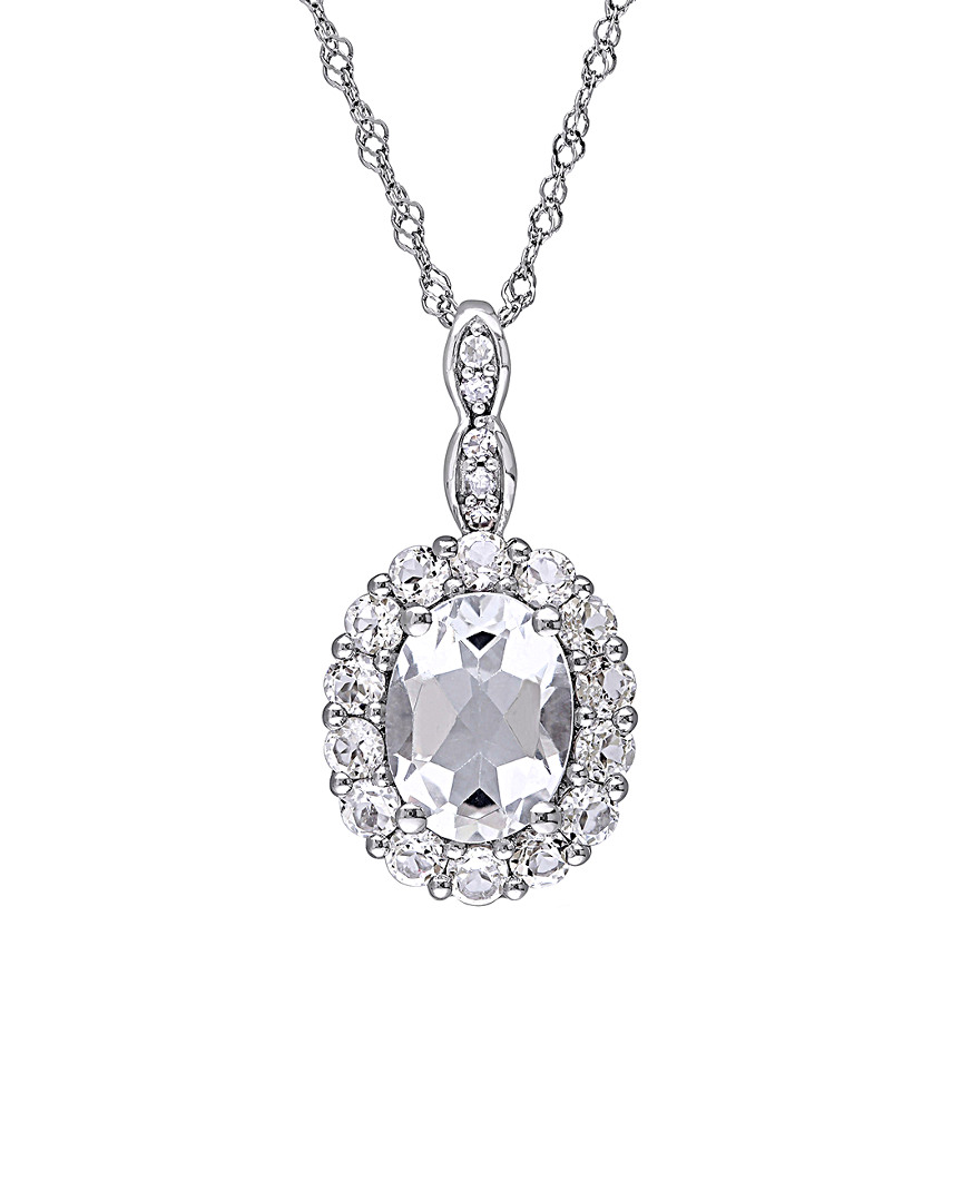 Rina Limor 14k 2.16 Ct. Tw. Diamond & White Topaz Pendant Necklace