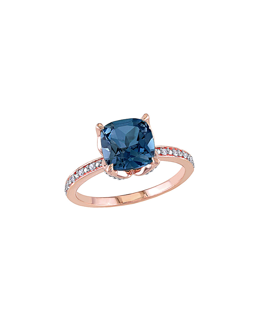 Rina Limor 10k Rose Gold 2.66 Ct. Tw. Diamond & London Blue Topaz Ring