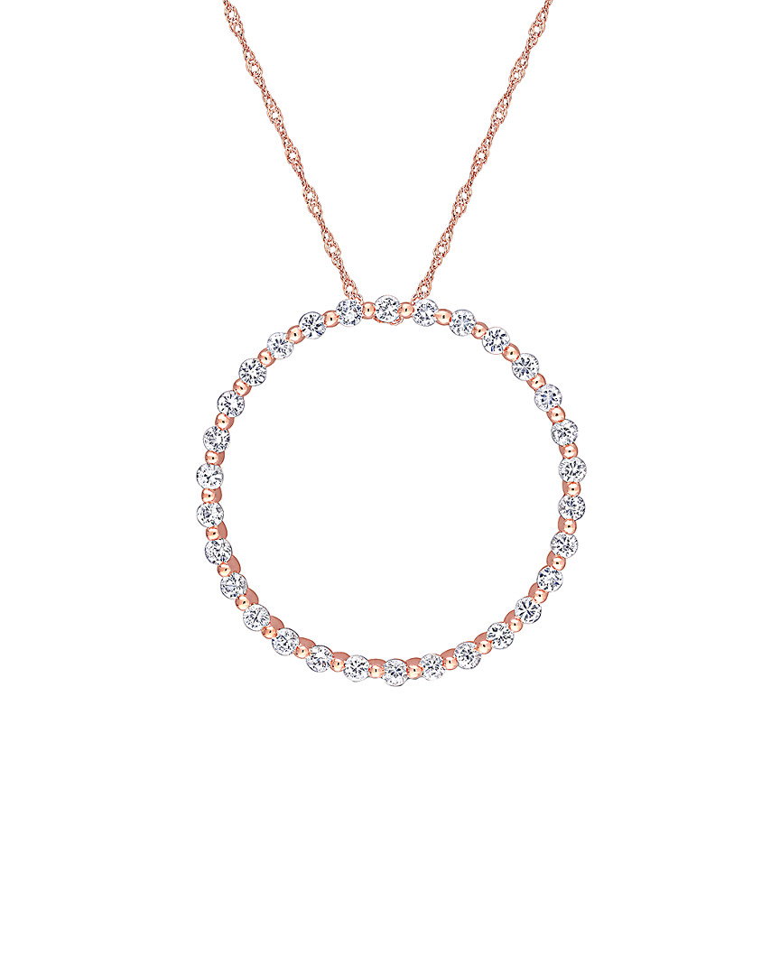 Rina Limor 10k Rose Gold 1.50 Ct. Tw. White Sapphire Pendant Necklace