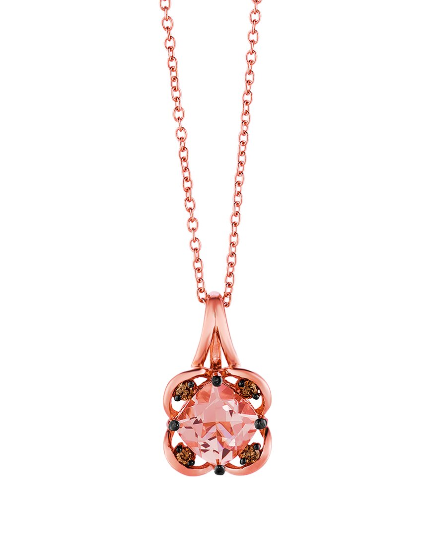 Le Vian ® 14k Strawberry Gold 0.74 Ct. Tw. Diamond & Morganite Pendant Necklace