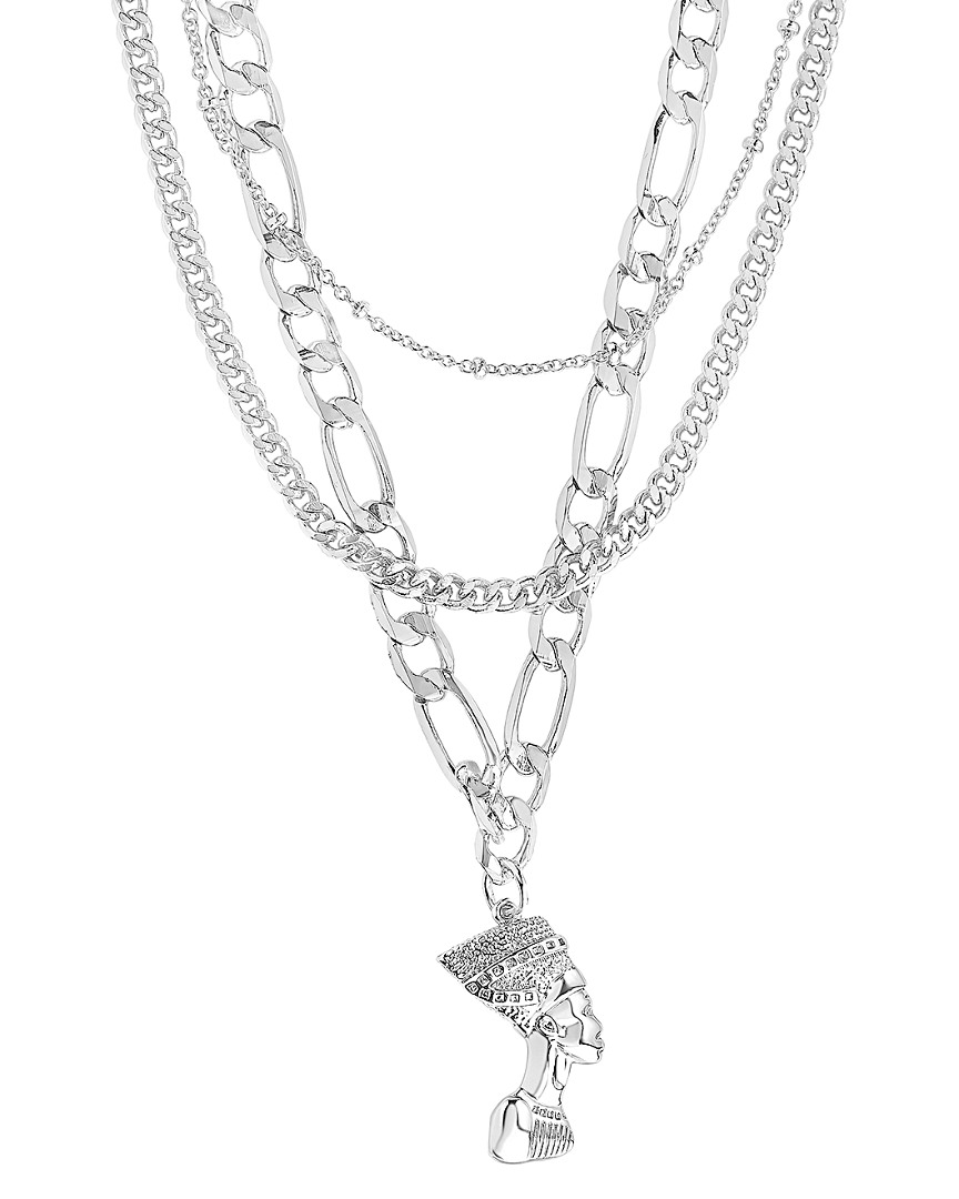 Sterling Forever Rhodium Plated Layered Necklace