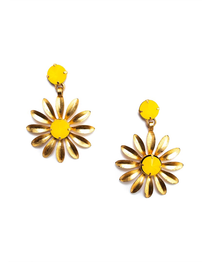 Elizabeth Cole 24k Plated Marleigh Earrings In Yellow