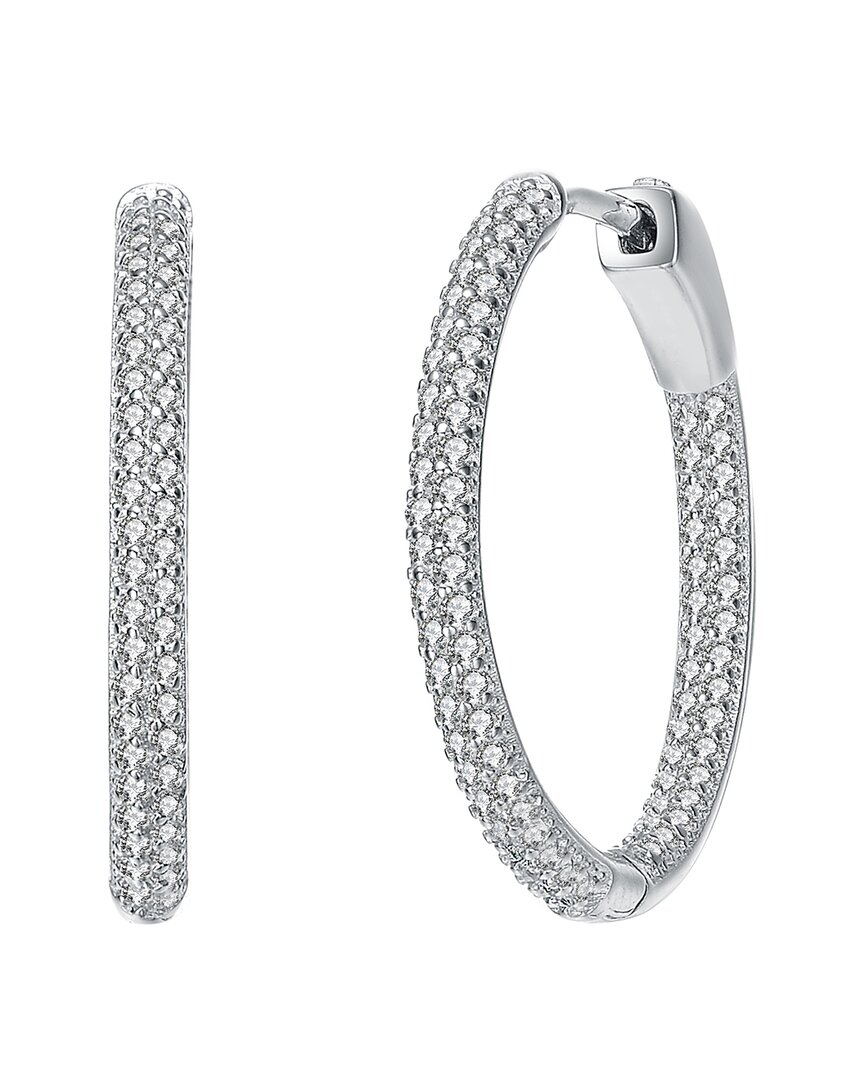 Genevive Silver Cz Hoops