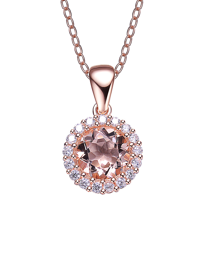 GENEVIVE GENEVIVE 14K ROSE GOLD VERMEIL CZ NECKLACE