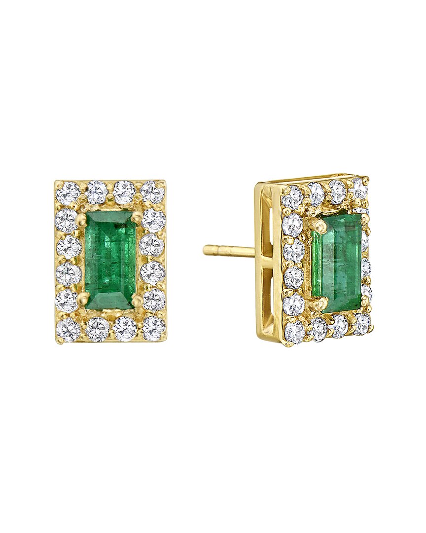 Shop Forever Creations Usa Inc. Forever Creations 14k 3.06 Ct. Tw. Diamond & Emerald Earrings