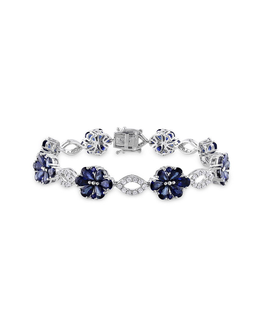Shop Diamond Select Cuts 14k 13.79 Ct. Tw. Diamond & Blue Sapphire Bracelet