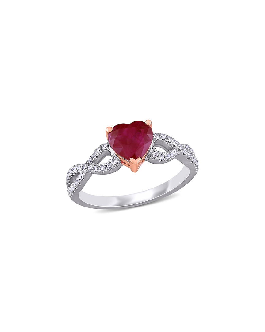 Diamond Select Cuts 14k Two-tone 1.95 Ct. Tw. Diamond & Ruby Ring
