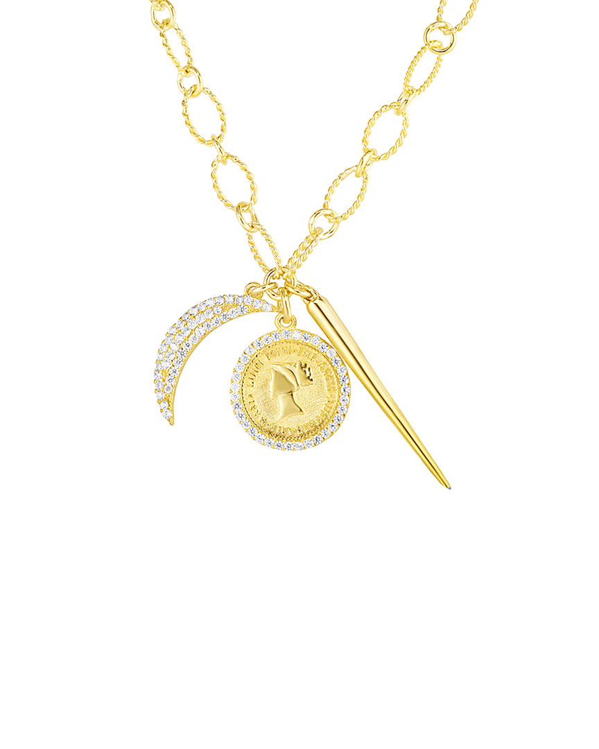 Sphera Milano 14k Over Silver Cz Pendant Necklace In Gold