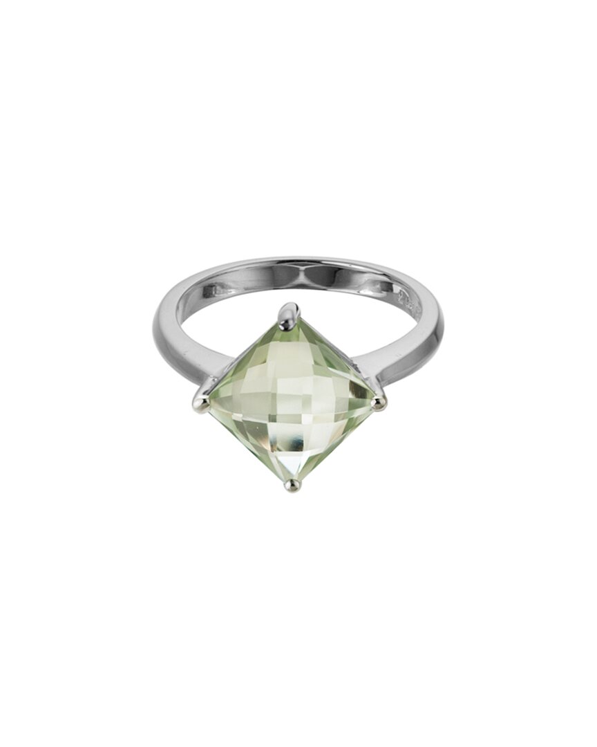 Gemstones Silver 2.80 Ct. Tw. Prasiolite Half-eternity Ring