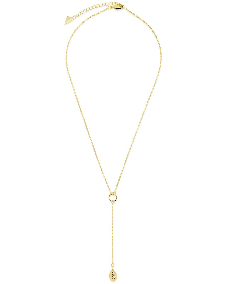 Sterling Forever 14k Plated Lee Molten Metal Lariat Necklace