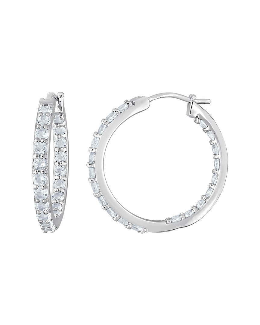 Rina Limor Silver 2.40 Ct. Tw. Aquamarine Inside Out Hoops