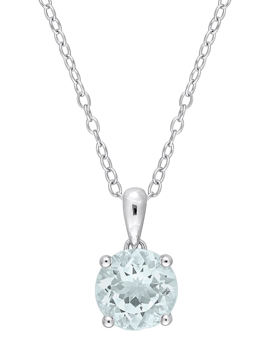 Rina Limor Silver 1.65 Ct. Tw. Aquamarine Heart Pendant Necklace