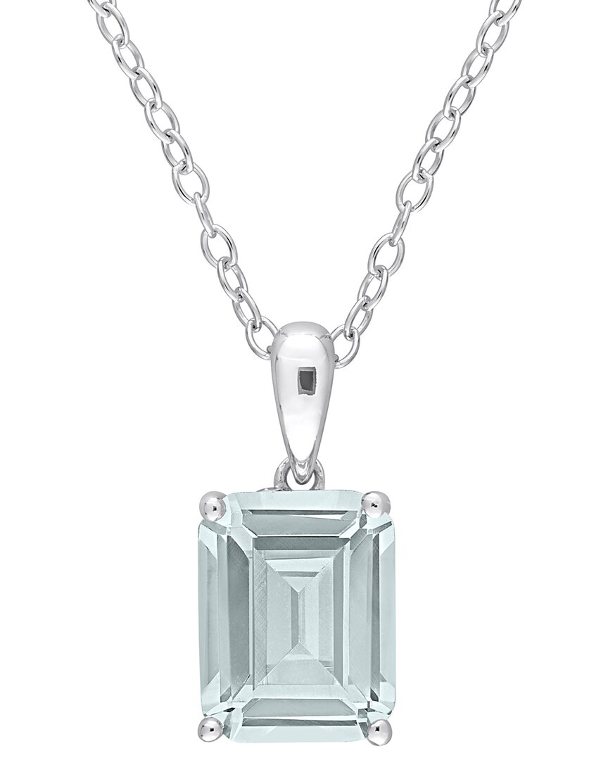 Rina Limor Silver 1.90 Ct. Tw. Aquamarine Heart Pendant Necklace