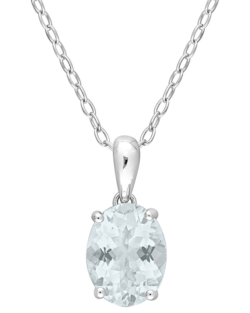 Rina Limor Silver 1.40 Ct. Tw. Aquamarine Heart Pendant Necklace