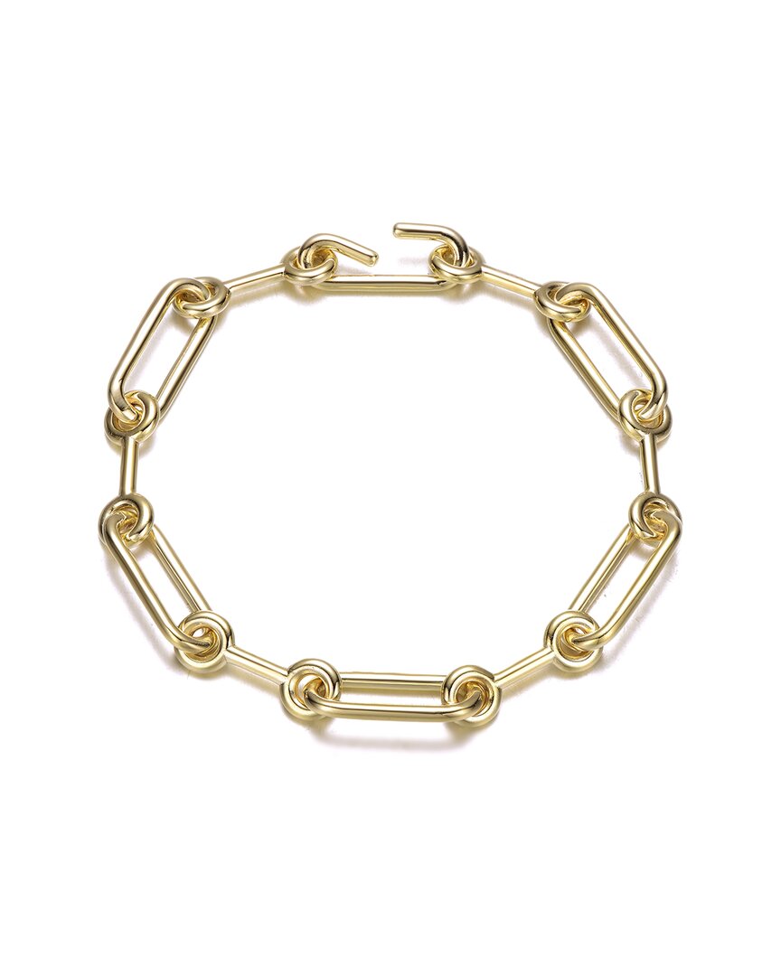 Rachel Glauber 14k Plated Link Chain Bracelet In Gold