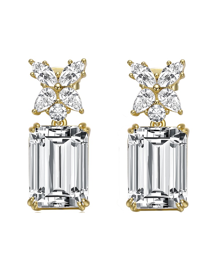 Rachel Glauber 14k Plated Cz Statement Earrings