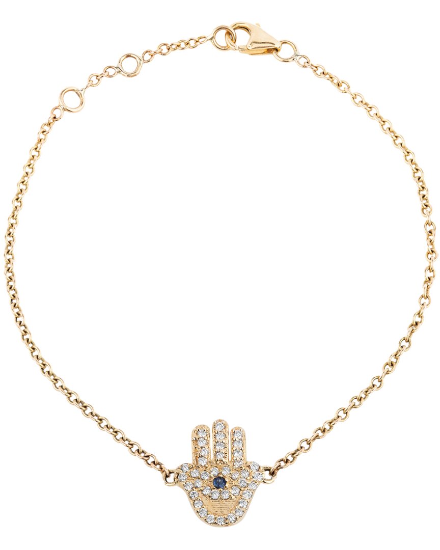 Ariana Rabbani 14k 0.18 Ct. Tw. Diamond Hamsa Bracelet In Gold