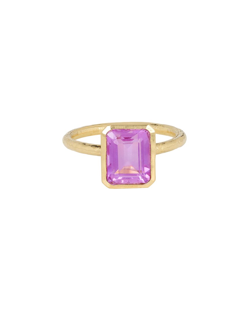 Tiramisu 14k Plated 1.65 Ct. Tw. Kunzite Doublet Quartz Ring