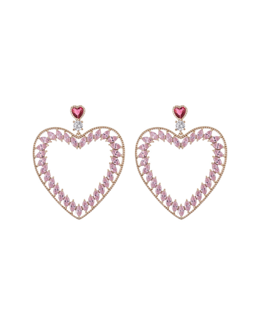 Eye Candy La Luxe Collection 18k Plated Cz Heart Drop Earrings