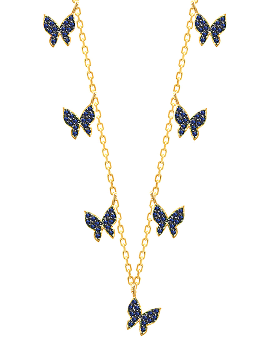 Gabi Rielle 14k Over Silver Cz Butterfly Necklace