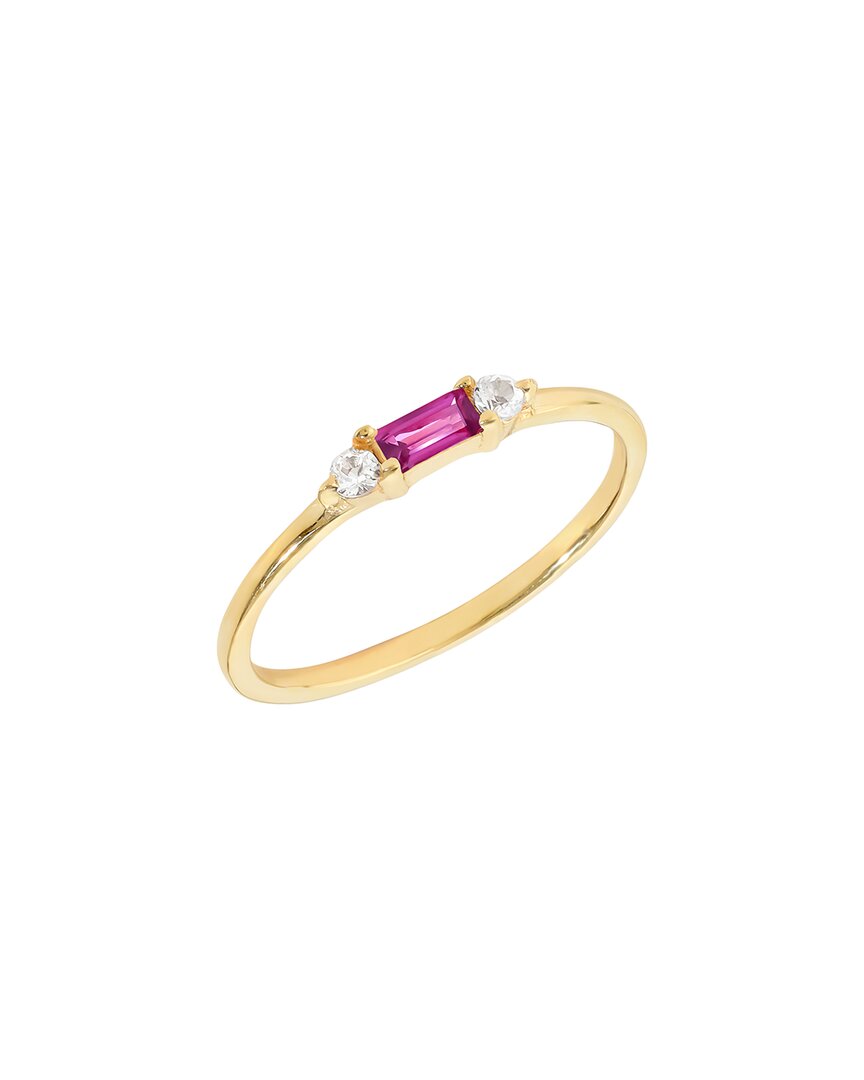 Tiramisu 14k Over Silver 0.23 Ct. Tw. Gemstone Solitaire Ring In Brown