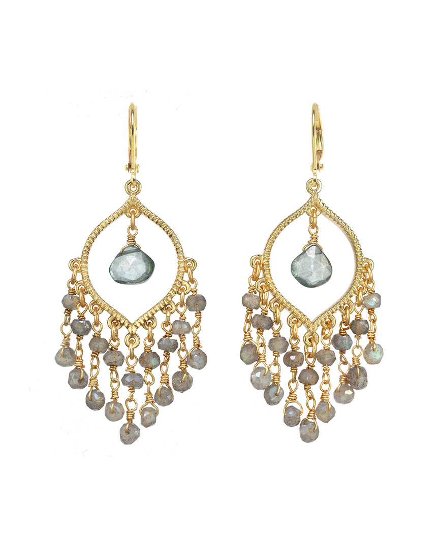 Rachel Reinhardt 14k Over Silver Gemstone Chandelier Earrings