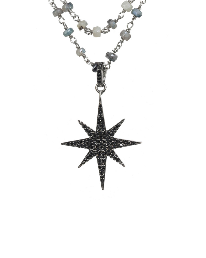 Rachel Reinhardt Silver Gemstone Pendant Necklace