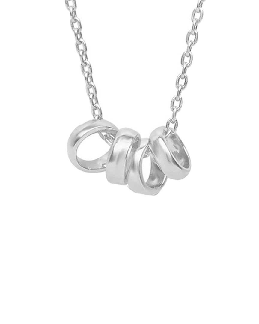 Sterling Forever Silver Four Ring Necklace