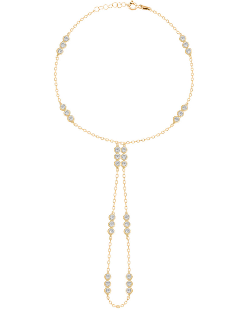 Gabi Rielle Sparkle-drenched 14k Over Silver Cz Chain Necklace In Gold