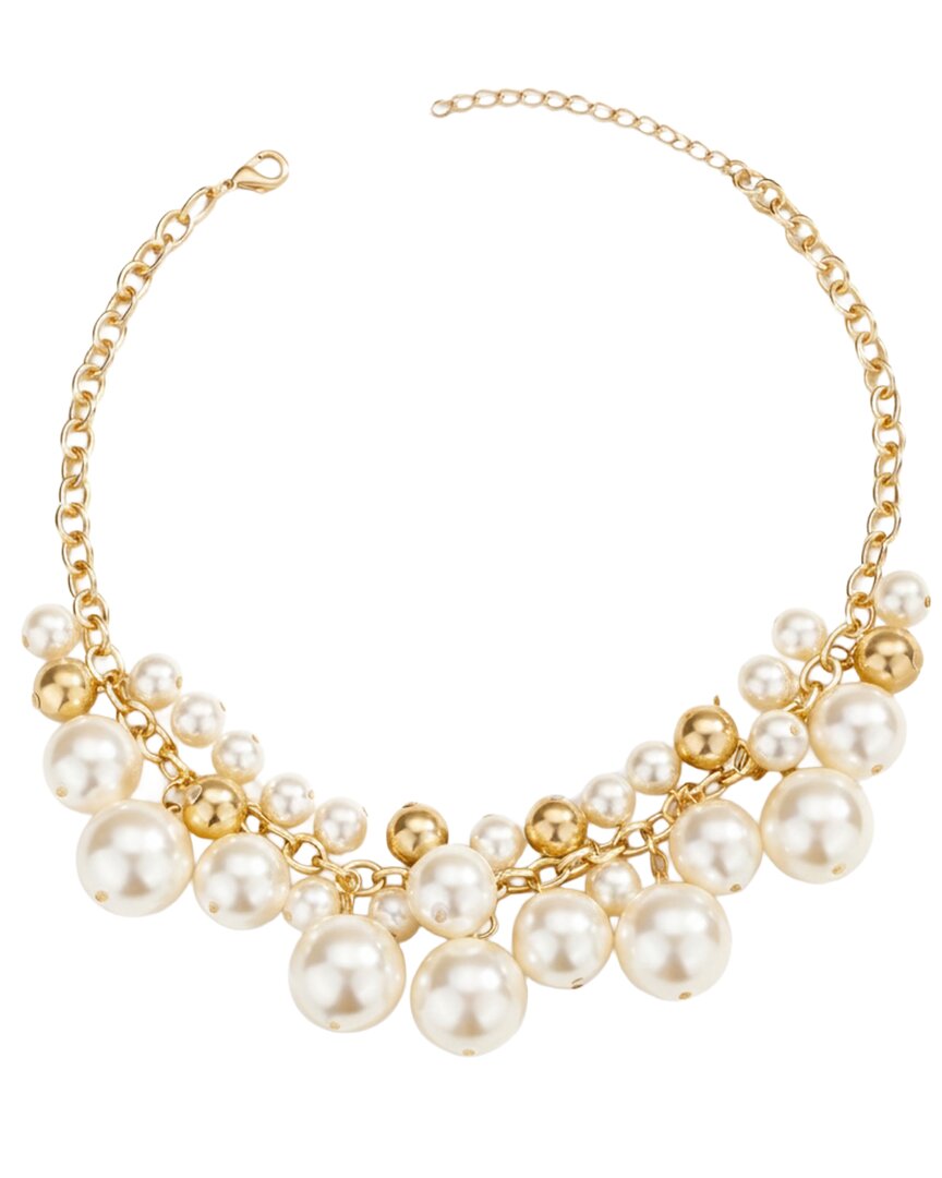 Liv Oliver 18k Plated 10-14mm Pearl Gala Necklace In Gold