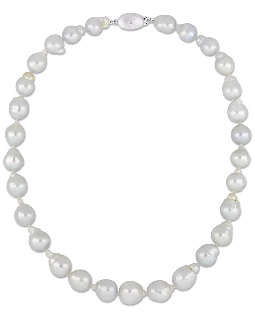 Diamond Select Cuts 14k 0.01 Ct. Tw. Diamond 10-13mm Pearl Necklace