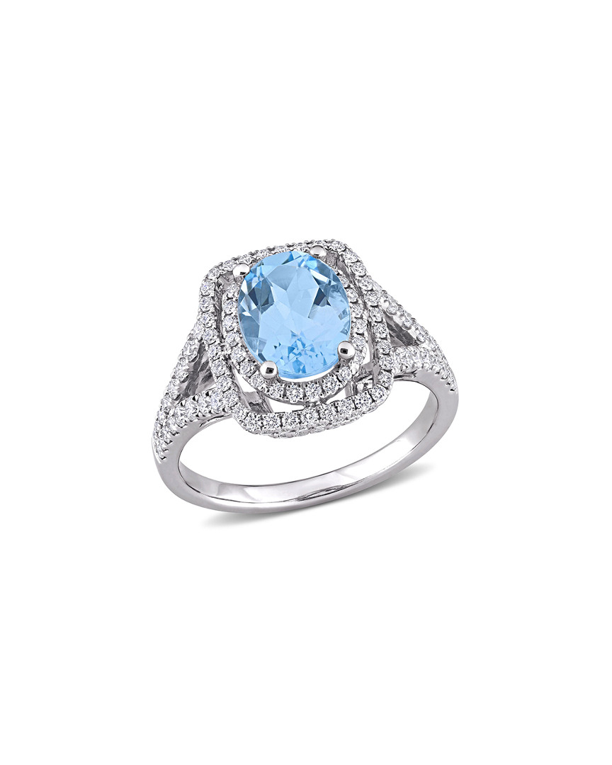 Diamond Select Cuts 14k 3.35 Ct. Tw. Diamond & Blue Topaz Ring