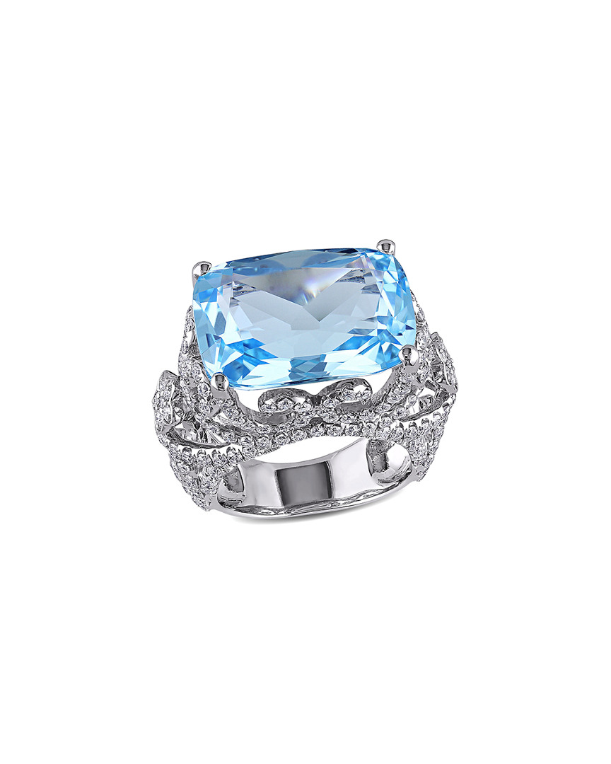 Diamond Select Cuts 14k 20.33 Ct. Tw. Diamond & Blue Topaz Ring