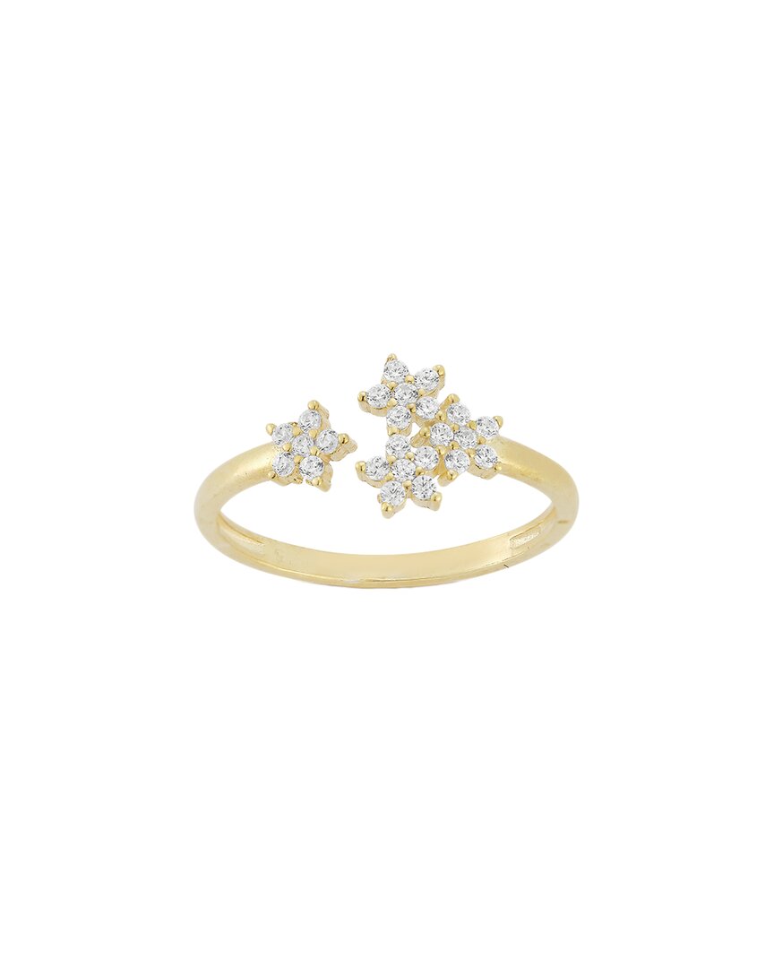 Glaze Jewelry 14K Over Silver CZ Flower Ring
