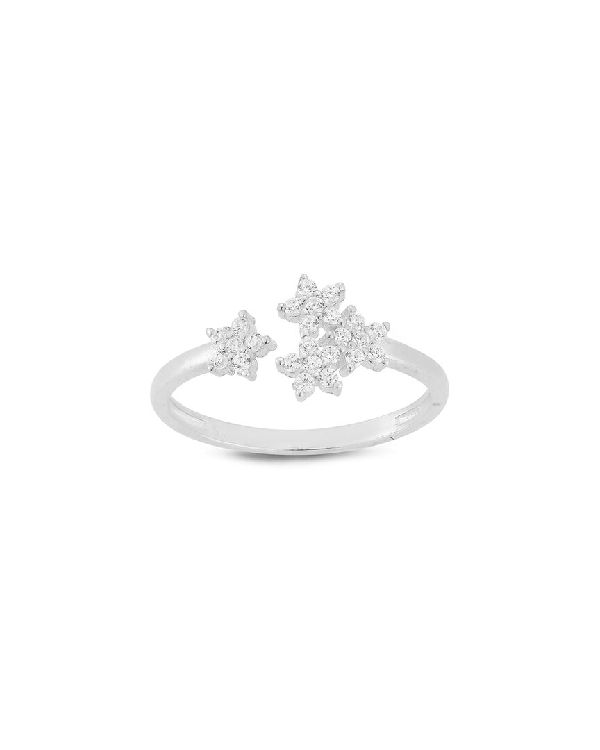 Glaze Jewelry Silver CZ Flower Ring