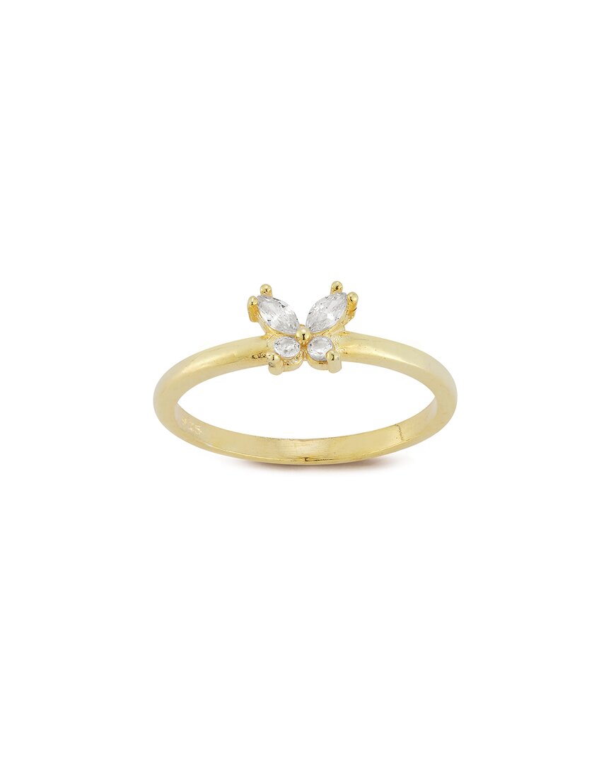 Glaze Jewelry 14k Over Silver Diamond Cz Butterfly Ring