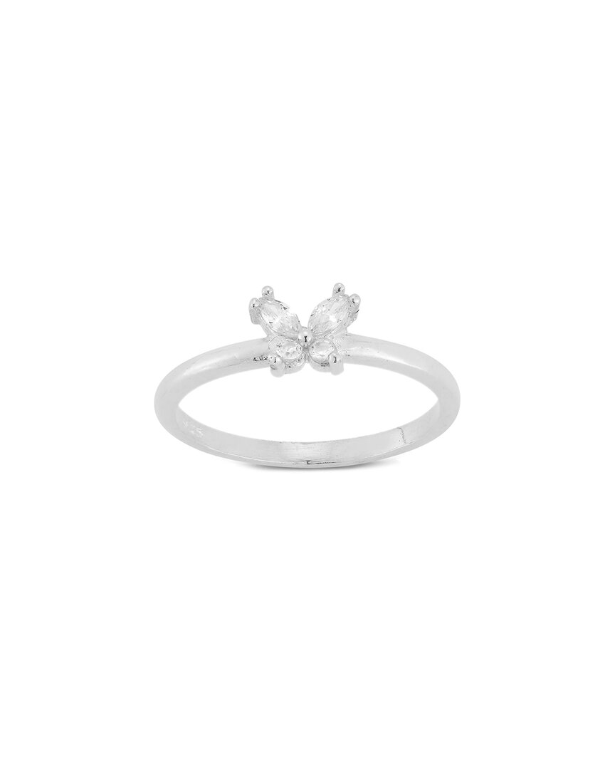 Glaze Jewelry Silver Diamond Cz Butterfly Ring