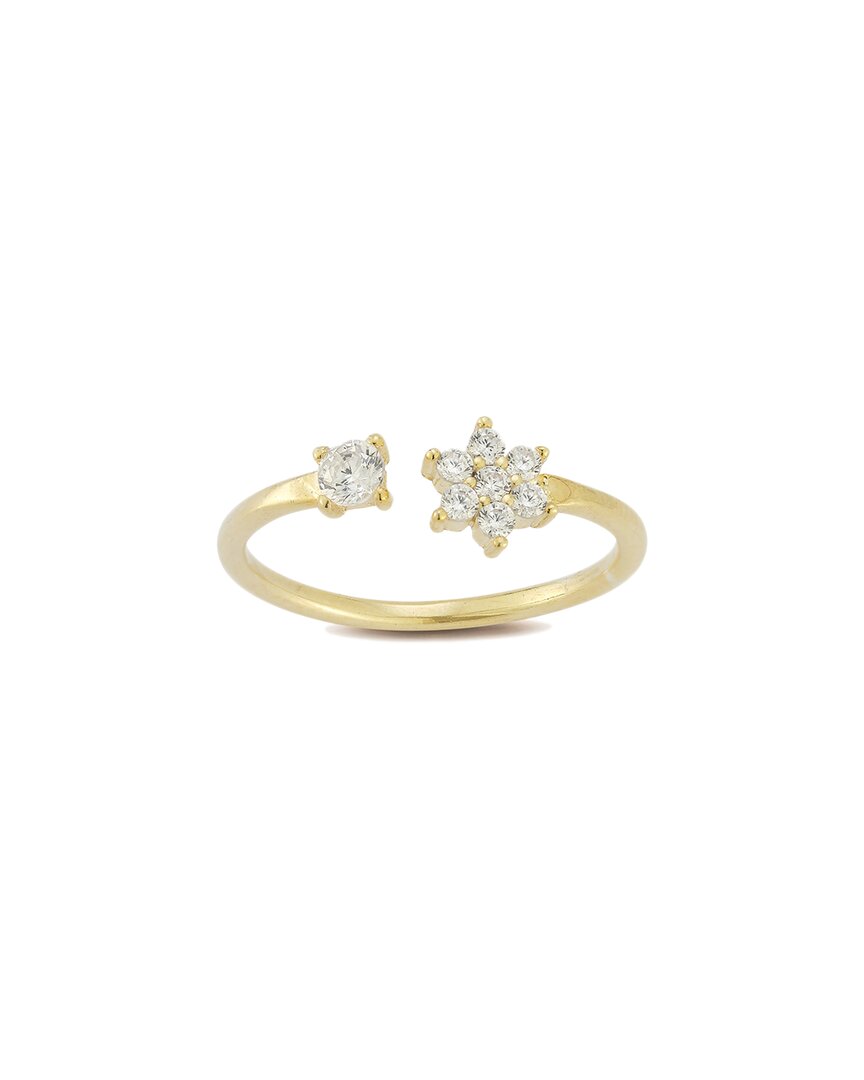 Glaze Jewelry 14K Over Silver CZ Flower Ring