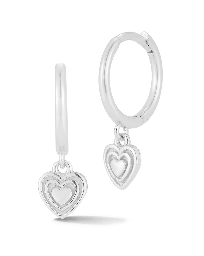 Glaze Jewelry Silver Diamond Heart Hoops