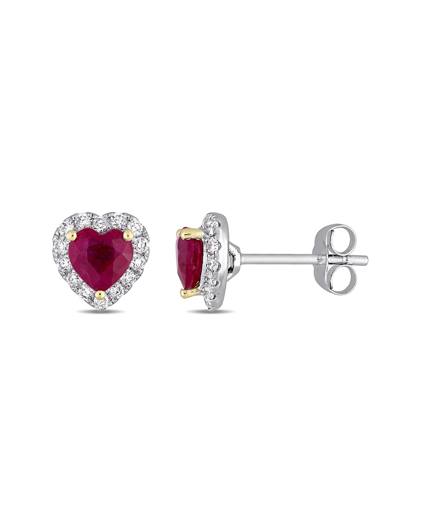 Rina Limor 14k 1.40 Ct. Tw. Diamond & Ruby Earrings