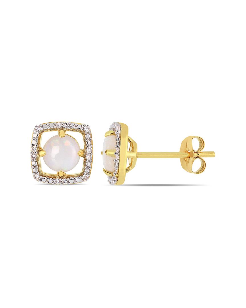 Rina Limor 10k 0.73 Ct. Tw. Diamond & Opal Earrings